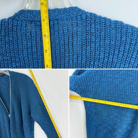 Express Women’s Size SP Blue Half Zip Knit Sweater - Picture 8 of 16